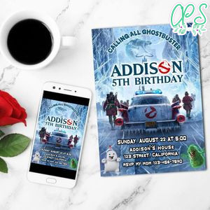 Ghostbusters: Frozen Empire Mobile Invite Customizable Template Instant Download