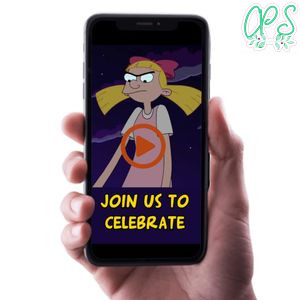 Hey arnold Birthday Video Invitation Digital Template Customizable Instant Download
