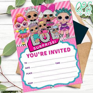 Lol surprise dolls fill in blank Invitation Customizable Template to Print at Home Instant Download