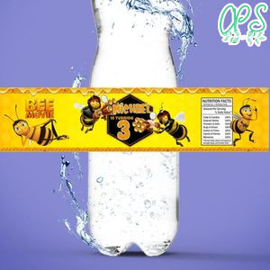 Bee movie Birthday Water Bottle Label Template to Print at Home Instant Download