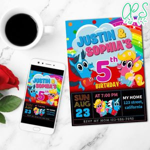 Corn And Peg Birthday Mobile Invite Customizable Template Instant Download