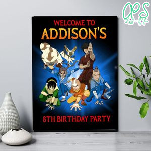 Avatar Airbender Birthday Welcome Sign Digital File Printable Instant Download