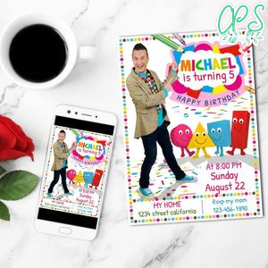 Mister Maker Birthday Invitation Customizable Template to Print at Home Instant Download
