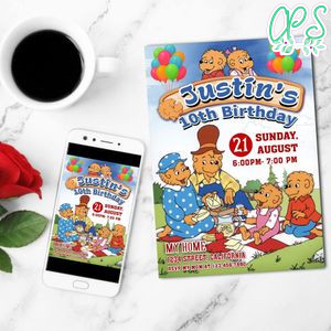 Berenstain Bears Invitation Customizable Template to Print at Home Instant Download
