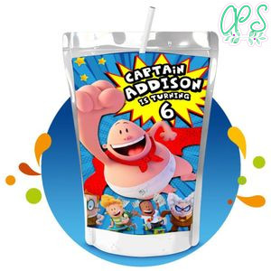 Captain underpants Capri Sun Birthday Labels Digital File Printable Instant Download