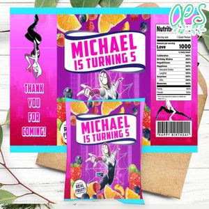 Gwen Birthday Party Fruit Snack Bag Digital File Printable Instant Download