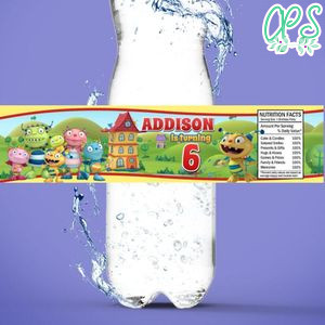 Henry Hugglemonster Birthday Water Bottle Label Template to Print at Home Instant Download