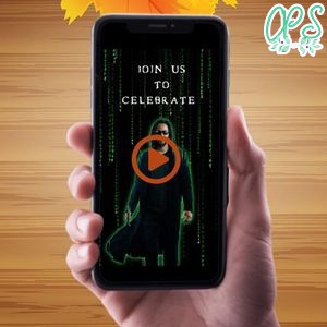 The matrix Birthday Video Invitation Digital Template Customizable Instant Download