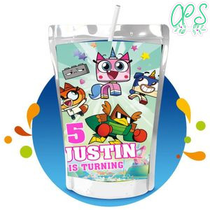 Unikitty Capri Sun Birthday Labels Digital File Printable Instant Download