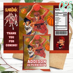 Slam dunk Birthday Party Chip Bag Digital File Printable Instant Download
