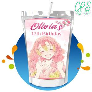 Mitsuri Capri Sun Birthday Labels Digital File Printable Instant Download