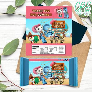 Sheriff Callie Candy Bar Label Customizable Template Instant Download