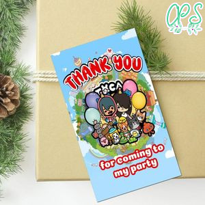 Toca Boca Thank You Tag Customizable Template To Print At Home Instant Download