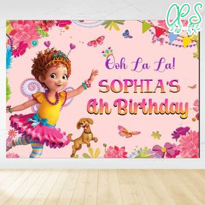 Fancy Nancy Birthday Backdrop Digital File Template Instant Download