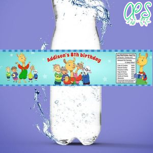 Llama Llama Birthday Water Bottle Label Template to Print at Home Instant Download