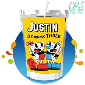 Cuphead Capri Sun Birthday Labels Digital File Printable Instant Download