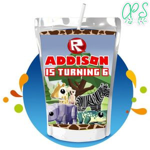 Roblox Safari Capri Sun Birthday Label Digital File Printable Instant Download