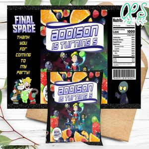 Final Space Birthday Party Fruit Snack Bag Digital File Printable Instant Download