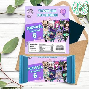 Gacha life Candy bar Label Customizable Template Instant Download