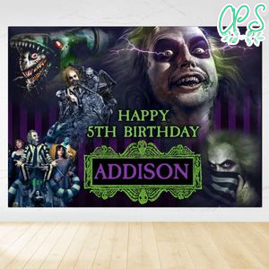 Beetlejuice 2 Birthday Backdrop Digital File Template Instant Download