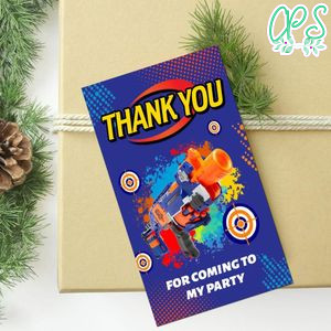 Nerf Thank You Tag Customizable Template To Print At Home Instant Download