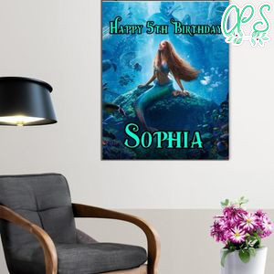 The Little Mermaid Birthday Poster Digital File Printable Instant Download