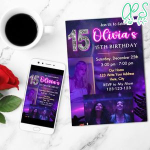 Euphoria Birthday Invitation Customizable Template to Print at Home Instant Download