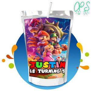 Super Mario Bros Capri Sun Birthday Labels Digital File Printable Instant Download