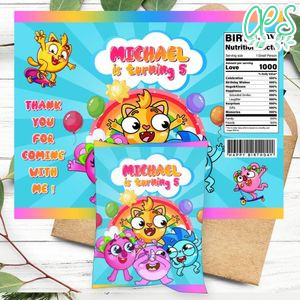 Baby Zoo Birthday Chip Bag Digital File Printable Instant Download