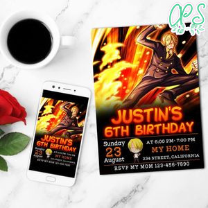 Sanji Invitation Customizable Template to Print at Home Instant Download