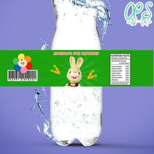Harry The Bunny Birthday Water Bottle Label Template To Print At Home Instant Download
