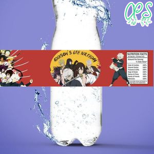 Hell's Paradise Birthday Water Bottle Label Template to Print at Home Instant Download