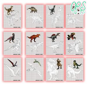 Jurassic park Coloring Pages Customizable Template Instant Download