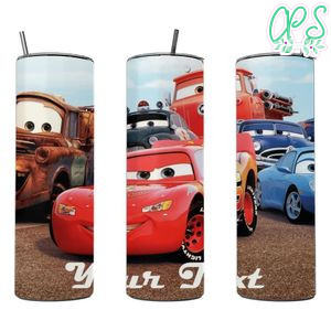 Disney Cars Skinny Steel Tumbler with Straw 20oz 