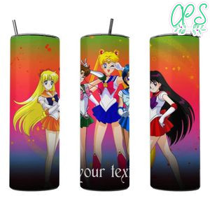 Sailor moon Skinny Steel Tumbler with Straw 20oz 