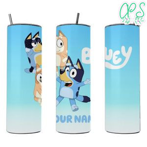 Bluey Skinny Steel Tumbler with Straw 20oz 