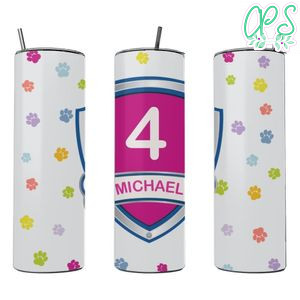 Paw patrol 20 oz skinny tumbler for birthday girl 