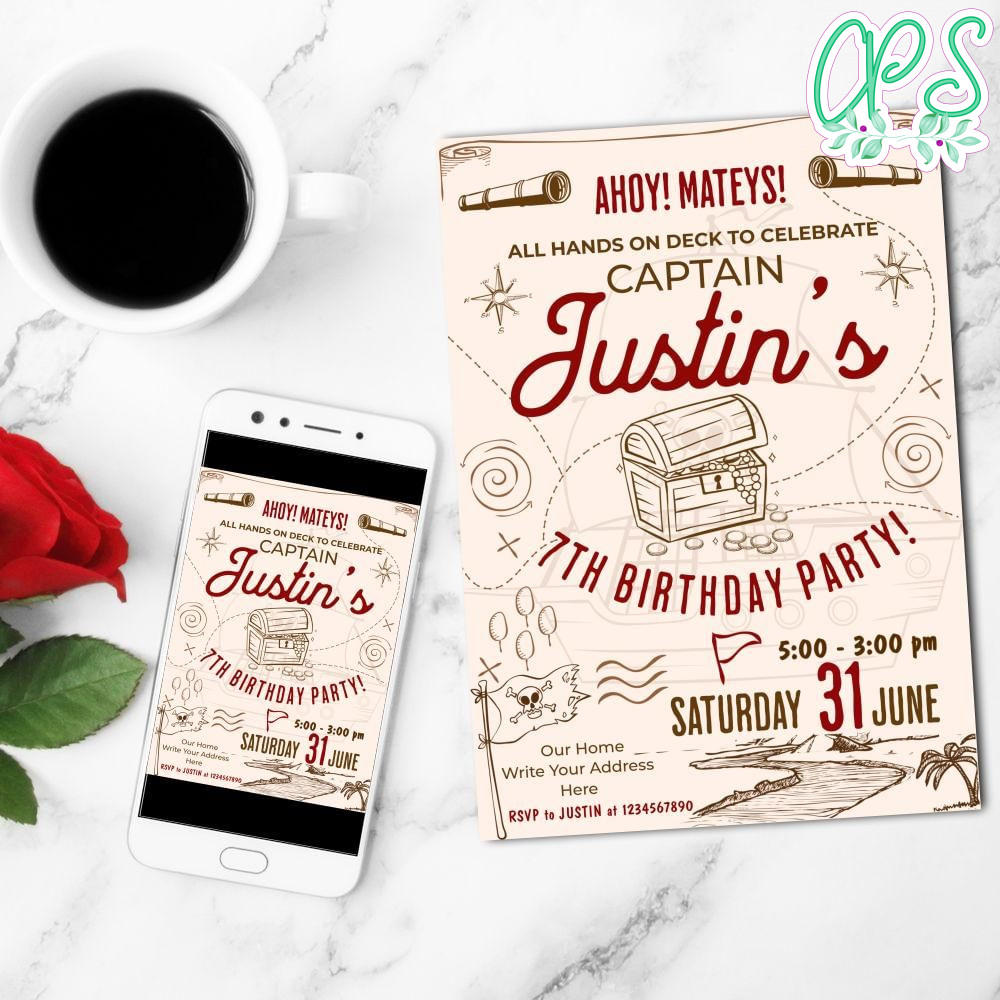 Treasure map Invitation Customizable Template Instant Download ...