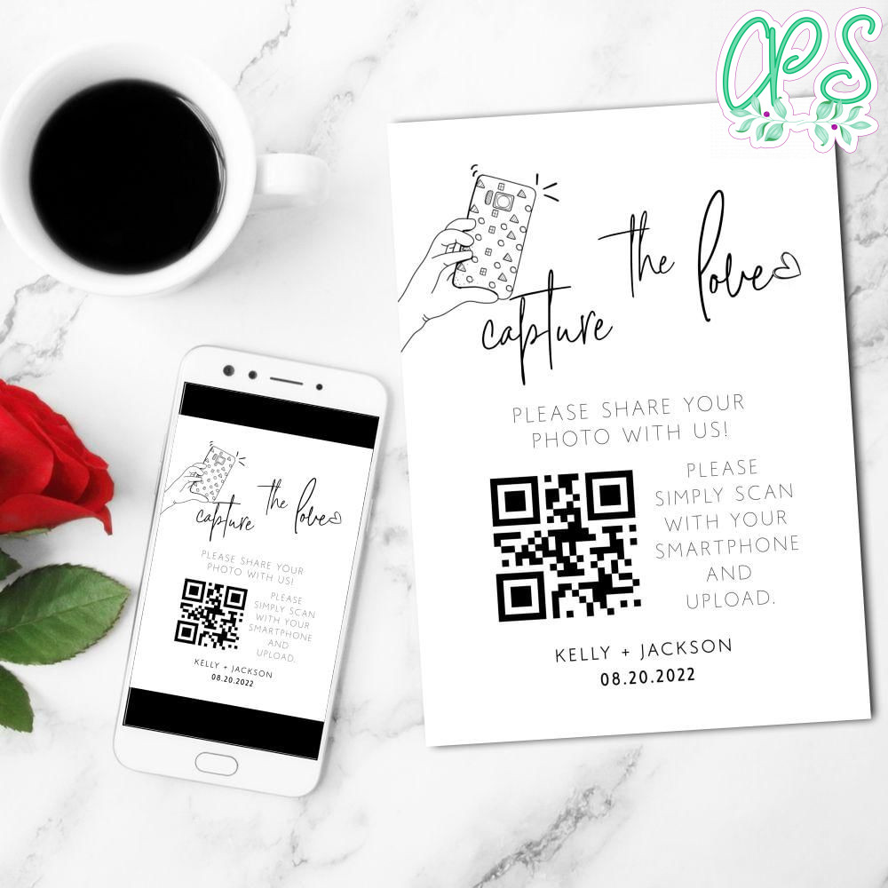 Capture The Love QR Code Sign Customizable Template DIY