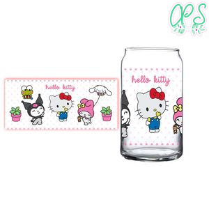 Hello Kitty Sanrio Glass Can Wrap Customizable Template Instant Download