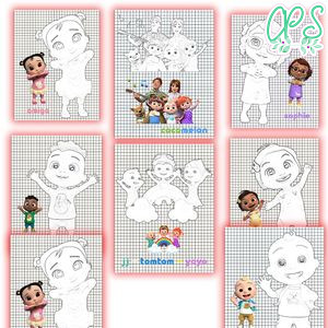 Cocomelon Coloring Pages Customizable Template Instant Download