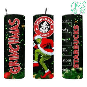 Grinchmas Skinny Steel Tumbler with Straw 20oz 
