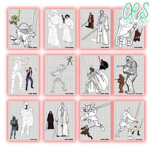 Star wars Coloring Pages Customizable Template Instant Download