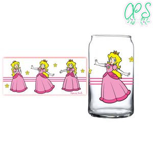 Princess peach Glass Can Wrap Customizable Template Instant Download