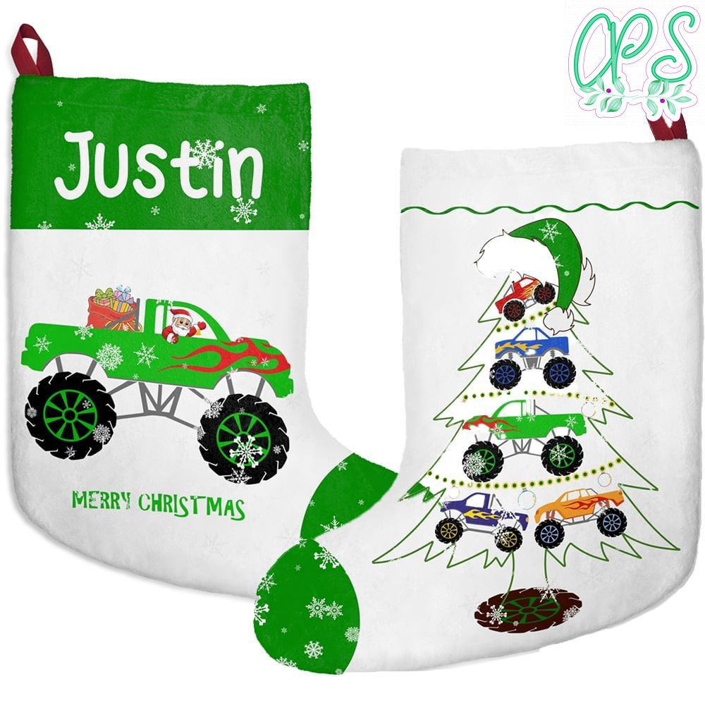 Monster truck Custom Name Christmas Stockings