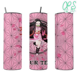 Demon slayer Girl Skinny Steel Tumbler with Straw 20oz 