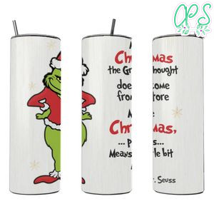 Grinch Skinny Steel Tumbler with Straw 20oz