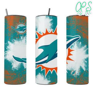 Miami football Skinny Steel Tumbler with Straw 20oz 