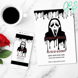 Scream Ripped Invitation Customizable Template Instant Download