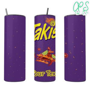 Takis Skinny Steel Tumbler with Straw 20oz 